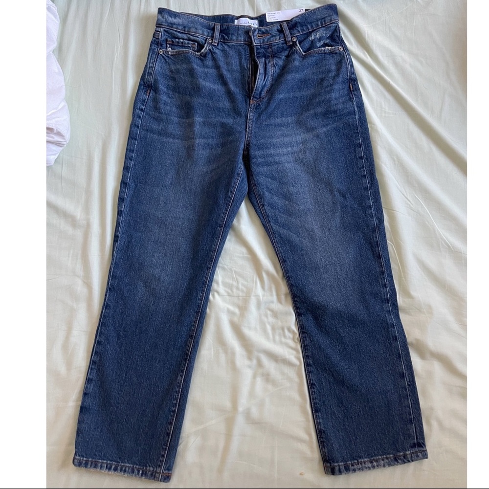Brand new LOFT cropped, straight, high rise jeans